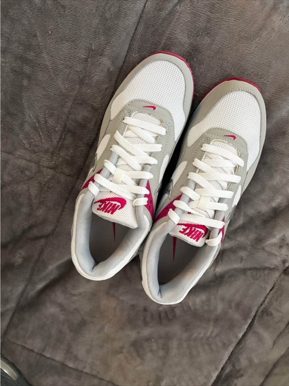 Nike Women’s White and Pink Retro-Style Sneakers